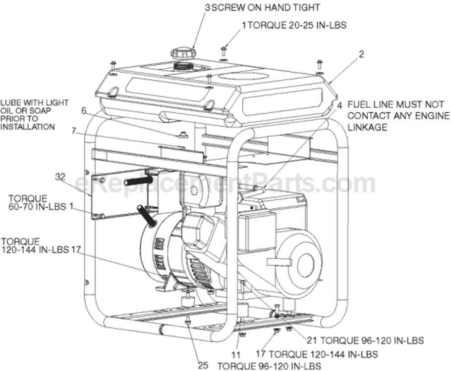 Page B Diagram and Parts List for Type 0 Porter Cable Generator